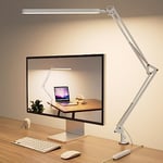 SKYLEO Lampe de Bureau LED - 80cm Lampe Architecte - Contrôle tactile - 5 modes X 11 niveaux de luminosité - 1300LM - Fonction minuterie et mémoire - 12W Desk Lamp - Blanc