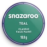 Snazaroo Classic Face and Body Paint for Kids and Adults, Teal Colour, Water Based, Easily Washable, Non-Toxic, Makeup, Body Painting for Parties, for Ages 3+