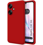 Tumundosmartphone Ultra Soft Liquid Silicone Case for Xiaomi Redmi 13C 5G Colour Red