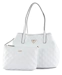 GUESS Women's Vikky Tote Bag TOTE File Open, White, standard size, Contemporary