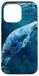 Coque pour iPhone 14 Pro Max Save The Manatee Crystal River FL Bleu abstrait rayé