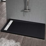 Receveur de douche 80 x 100 cm extra plat ELITE en resine surface ardoisee noir