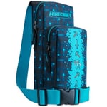 Minecraft Boys Crossbody Bag with Adjustable Strap - Gamer Gifts (Blue)