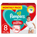 Pampers Baby-Dry Nappy Pants Size 8, 19kg+,  Pack of 88