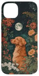 Coque pour iPhone 14 Plus Nova Scotia Toller Moon Flowers Cottagecore Chien Maman