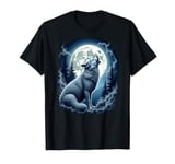 Wolf Howling At The Moon Wildlife Wolves Lovers Men Apparel T-Shirt