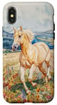 Coque pour iPhone X/XS Aquarelle Running Palamino Horse in Meadow