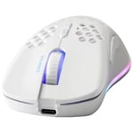 DELTACO GAMING White Line WM80 Souris de Jeu légère sans Fil - LED RVB - Récepteur USB 2,4 GHz - 6400 DPI - 1000 Hz - Blanc