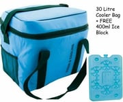 30 litre Cooler Insulated Camping Food Storage Box Cool Bag + FREE Ice Block