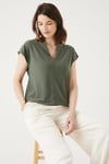 V-Neck Short Sleeve Blouse