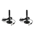 Antenne TV portable 300cm Câble coaxial Antenne TV numérique DVB-T DVB-T2 DAB NikExtérieur Digital HD Freeview pour Smart TV - Type A-2PCS