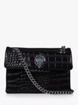 Kurt Geiger London Kensington Croc Print Leather Bag, Black