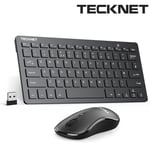 TECKNET Slim Wireless Keyboard & Mouse Set, 2.4G Cordless USB TK-KM001 Black