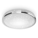 Plafonnier LED Chrome Rond Ø38cm 24W 2200lm Lampe Neutre 4000K Ciel Étoilé