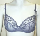 32C Balcony Bras 2 Pack Underwired Sheer Cup Embroidered Purple Mix M&S