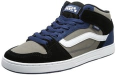 Vans M Edgemont Black/Dark Grey, Basket Homme - Noir - Schwarz (Black/Dark Grey/Blue), 44.5 EU