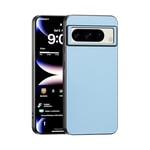 TAUYN Coque pour Google Pixel 8 Pro, Ultra-Fin Premium PU Cuir Back et Monture en Silicone Souple Etui, Antichoc, Anti-Rayures Bumper Housse. - Bleu