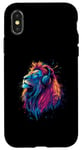 iPhone X/XS Colorful Artistic Lion Headphones Safari Animal Case