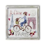 Paris with Love Filled Framed Wall Art Picture 30 x 30cm  Girls bedroom