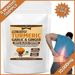 240 X ORGANIC CAPSULES TURMERIC CURCUMIN WITH BLACK PEPPER GARLIC GINGER TUMERIC