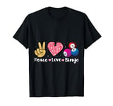 Peace Love Bingo Funny Bingo Player Mom Grandma Women T-Shirt