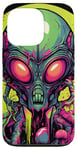 Coque pour iPhone 13 Pro Tête d'extraterrestre verte mignonne visage OVNI || Alien