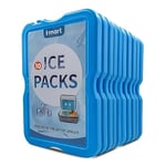 Home Freezer Blocks Ice Packs for Lunch Bags & Coolers - Slim, Reusable & BPA-Free Freezer Packs | Long-Lasting, Quick Freeze | Perfect for Picnic, Camping, Beach & Outdoor Sports (Blue - 10 Pack)