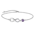 Suplight 925 Sterling Silver Infinity Anklet for Women Teen Girls Beach Anklet Adjustable Ankle Bracelet