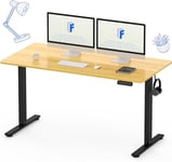 FLEXISPOT Electric Standing Desk Height Adjustable Desk Desktop Sit Stand Desk Stand Up Desk with Memory Smart Pannel (Black Frame+120x60cm Maple Desktop)