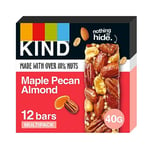 KIND Bars, Gluten Free Snack Bars, Maple Pecan Almond, High Fibre, Healthy Snack, No Artificial Colours, Flavours or Preservatives, Multipack 12 x 40g