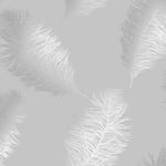 Holden Decor Grey Silver Fawning Feather Metallic Shimmer Wallpaper 12626