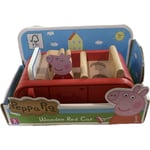 Peppa Pig Wooden Red Car, push along vehicle, imaginative play, preschool *EL213