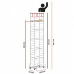 Échafaudage M4 LUX avec une base extractible (Hauteur de travail 8,50 m)