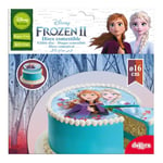 Dekora - 231347 Topper de Gâteau Sans Sucre pour Enfants avec Frozen II, 100% comestible, 16 Centimètres