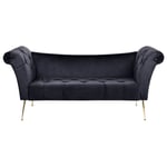 Chaise Longue En Velours Noir Nantilly