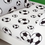 Catherine Lansfield Cosy Football Drap-Housse en Polaire pour lit Double Blanc