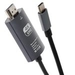 Maplin USB-C to HDMI Cable Supports 4K@60Hz Ultra HD 2m, Compatible iPhone 15 Series, MacBook Pro/Air, iMac, iPad Pro, Galaxy, Surface, XPS, HP etc