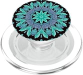 Ailanthus Feuilles Mandala Motif Motif Aqua et Bleu PopSockets PopGrip pour MagSafe