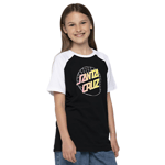 Santa Cruz Youth T-Shirt Grid Dot Raglan Black Whi (XS (120cm))