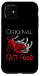 Coque pour iPhone 11 Original Fast Food : Cheval médiéval mangeant un lion - Humour noir