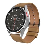 MoKo Leather Strap Compatible with Samsung Galaxy Watch 3 Strap 45mm/Galaxy Watch 46mm Strap/Gear S3 Frontier/S3 Classic, 22mm Top Grain Leather Replacement Watch Band, Light Brown