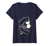 Womens Moomin's First Snow Autumn Winter Moomintroll V-Neck T-Shirt