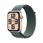 Apple Watch SE (2nd Gen) GPS 40mm Smartwatch with Starlight Aluminium Case with Lake Green Sport Loop - One Size. Fitness and Sleep Trackers, Crash Detection, Heart Rate Monitor, Carbon Neutral