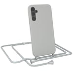 For Samsung Galaxy A34 phone chain silicone phone case to hang TPU case gray