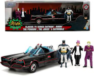 Batman Classic TV Series 1966 Batmobile Deluxe W/3 Figurines 1:24 Model