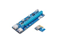 Akyga Riser Pci-E 1X - 16X Ak-Ca-64 Usb 3.0, 6-Pin, Sata, 009S, Universal, Grafikkortshållare, Akrylnitrilbutadienstyren (Abs), Blå, 40 Mm, 100 Mm