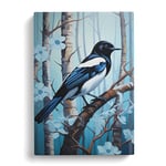 Magpie Hard Edge Painting Art Canvas Print for Living Room Bedroom Home Office Décor, Wall Art Picture Ready to Hang, 30x20 Inch (76x50 cm)