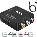 Adaptateur RCA vers HDMI, Convertisseur AV vers HDMI Mini AV à HDMI vidéo Signal Prise en Charge 1080P