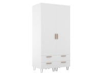 Armoire penderie blanche 4 tiroirs chambre enfant GoodHome Atomia H. 187,5 x L. 50 x P. 58 cm