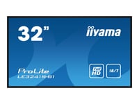 iiyama ProLite LE3241S-B1 - Écran LED - 32" (31.5" visualisable) - 1920 x 1080 Full HD (1080p) @ 60 Hz - IPS - 350 cd/m² - 1200:1 - 8 ms - 3xHDMI, VGA - haut-parleurs - noir